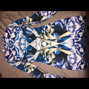 High neck long sleeve bodycon dress